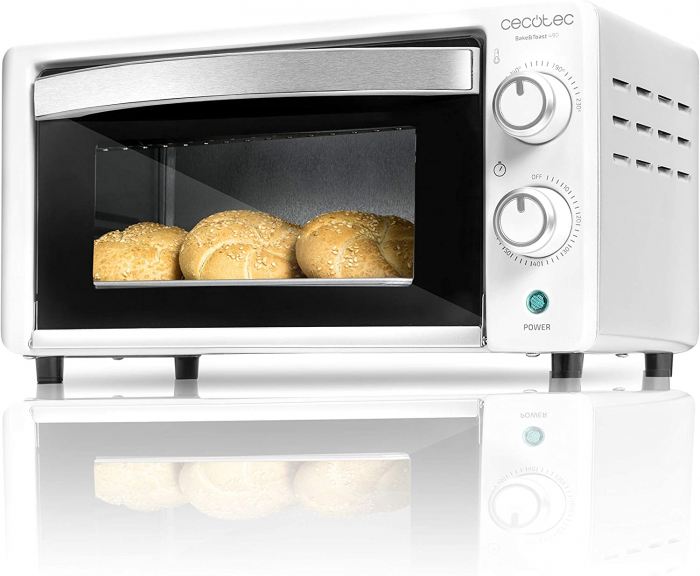 Cuptor electric Cecotec 2206 BakeToast 490, Capacitate 10l, Putere 1000W, Timer 60 min, Termperatura reglabila max. 230C, Alb