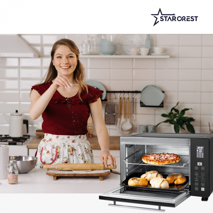 Cuptor electric STARCREST SO-3511BK, 35L, 1500W, Rotisor, Convectie, 12 Programe predefinite, Interfata digitala, Negru [12]