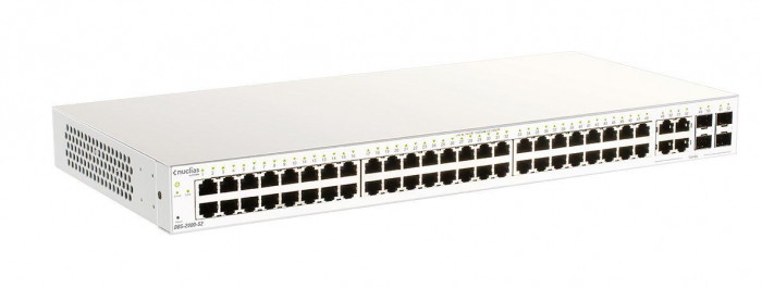 D-Link Switch DBS-2000-28P, 24 x 10 100 1000 Mbps PoE, 4 x Combo 1000 Mbps SFP Buget POE: 193W , Switching Capacity: 56 Gbps, Managed L2, dimensiuni: 440 x 250 x 44mm, PoE Standard: IEEE 802.3af at, c