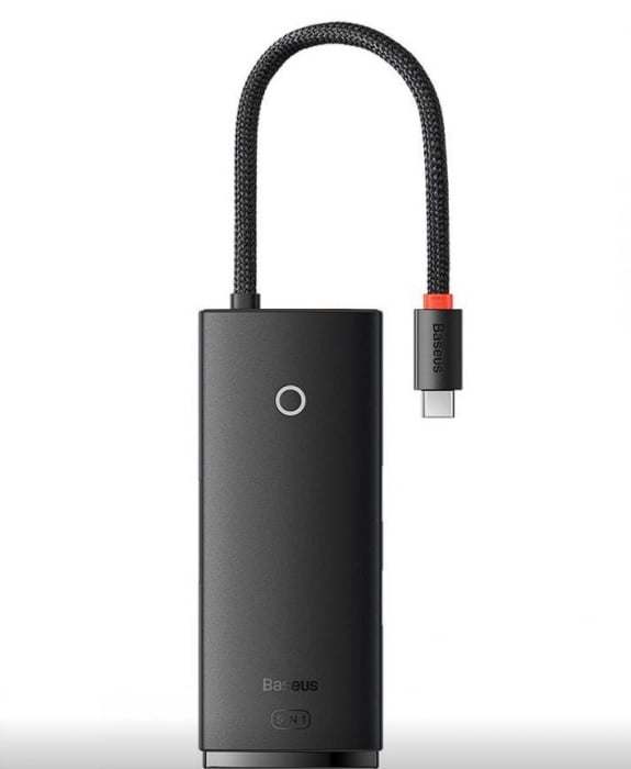 DOCKING Station Baseus Lite, conectare PC USB Type-C, USB 3.0 x 3, USB Type C x 1 PD 20V 5A, HDMI x 1 4K 30Hz, negru