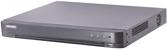 DVR Hikvision Turbo HD 4.0, DS-7204HUHI-K1 P; 5MP; 4 Channel; H265 +;H265;H264+;H264, 4-ch video and 4-ch audio input, 2-ch IP up to 6MP resoluti...