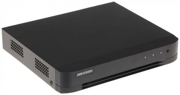 DVR Turbo HD 4 canale Hikvision DS-7204HUHI-K1 E(S)(C), 8MP, inregistrare 4 canale audio si video over coaxial, pentru camere TurboHD cu audio ov...