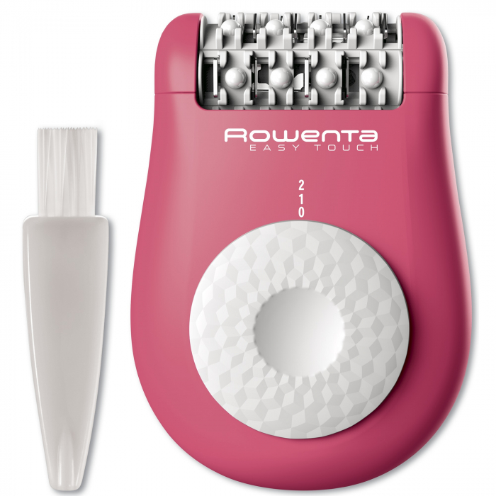 Epilator Rowenta Easy Touch EP1110F1, 24 pensete, compact, usor de utilizat, sistem de masaj cu bile, Roz neon
