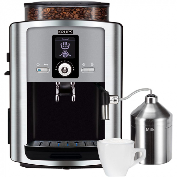 Espressor Krups EA 8050, 1.8 l, 15 bari, Negru Argintiu