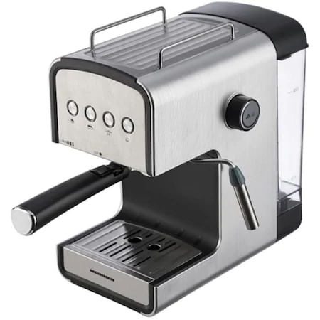 Espressor semi-automat Heinner HEM-B2012SA, 20 bar, 850W, rezervor apa detasabil 1.2l, Filtru din inox, Plita pentru mentinere cafea calda, Inox