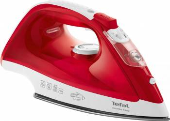 Fier de calcat Tefal Acces FV1543, 2100W, 0.25l, Talpa ceramica, 100g min, setare anticalcar, Rosu