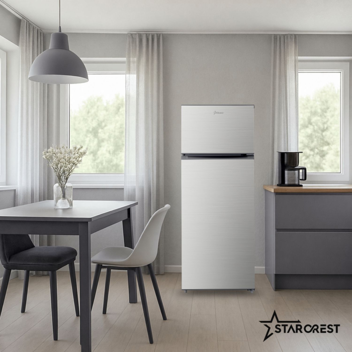 Frigider cu 2 usi STARCREST SF-210IX-E, 210 L, Clasa E, Iluminare LED, Inox Antiamprenta Termostat Ajustabil, Usi reversibile, H 143 cm, Inox [6]