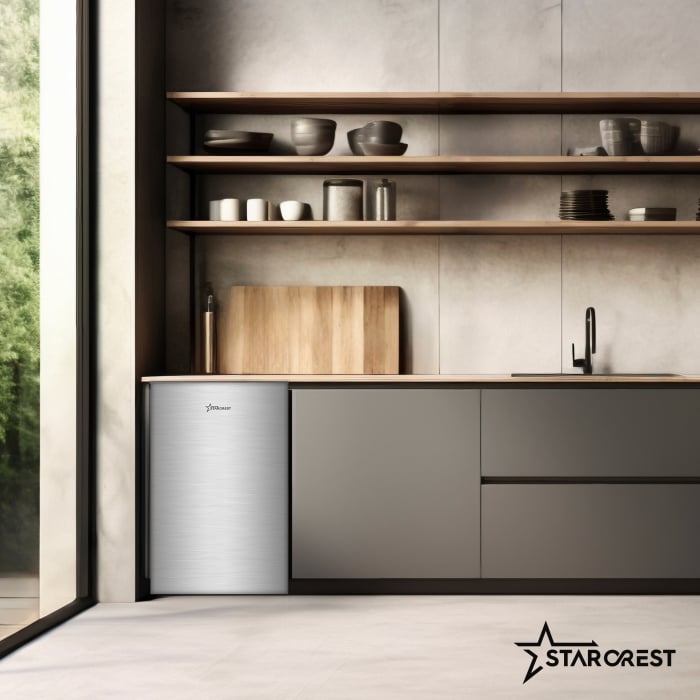 Frigider cu o usa STARCREST SF-83IX-E, Clasa E, Capacitate 83 L, Iluminare interioara, Compartiment gheata, H 85 cm, Inox [5]