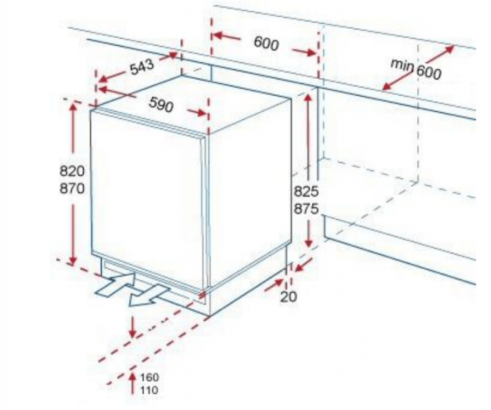 Frigider incorporabil cu o usa Xolid XUKS50130-1.1A+, Clasa A+, Capacitate 117 l, H 88 cm, Alb