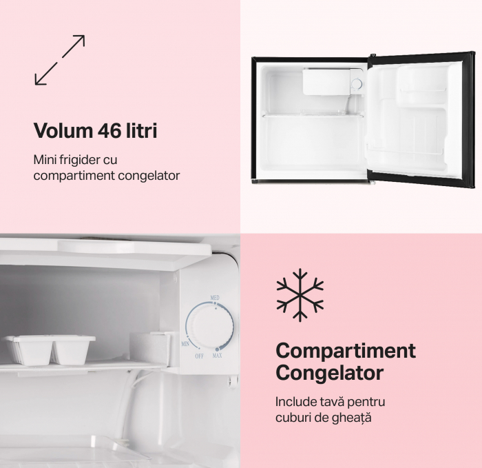 Frigider minibar STARCREST SMB-46BKE, 46 l, Clasa E, H 49.5 cm, Negru [2]