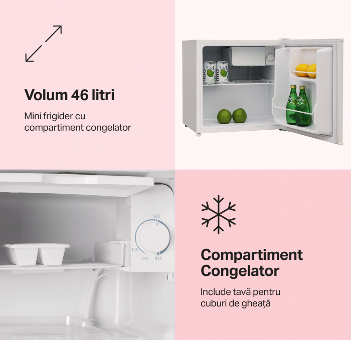 Frigider minibar STARCREST SMB-46WHE, 46 l, Clasa E, H 49.5 cm, Alb [2]