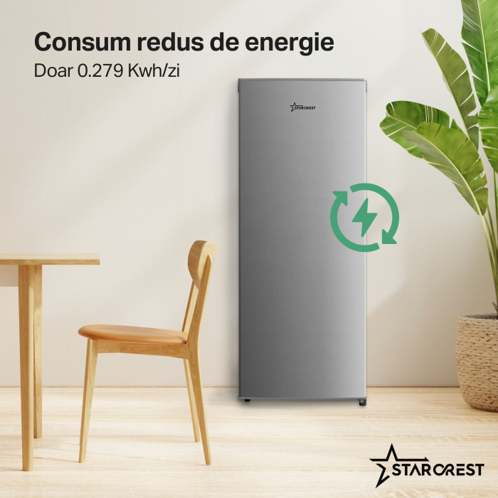 Frigider - Racitor cu o usa STARCREST SFL-230IXE, 230 l, Clasa E, Termostat reglabil, Rafturi ajustabile, H 142 cm, Inox [4]