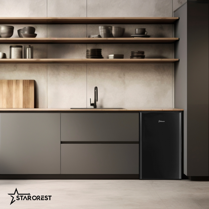 Frigider - Racitor cu o usa STARCREST SFL-92BKE, Clasa E, Capacitate 92L, Iluminare interioara, H 83 cm, Negru [5]