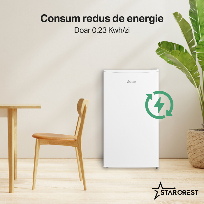 Frigider - Racitor cu o usa STARCREST SFL-930WHT, Clasa E, Capacitate 93L, Iluminare interioara, H 86.4 cm, Alb [4]