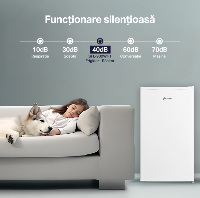 Frigider - Racitor cu o usa STARCREST SFL-930WHT, Clasa E, Capacitate 93L, Iluminare interioara, H 86.4 cm, Alb [7]