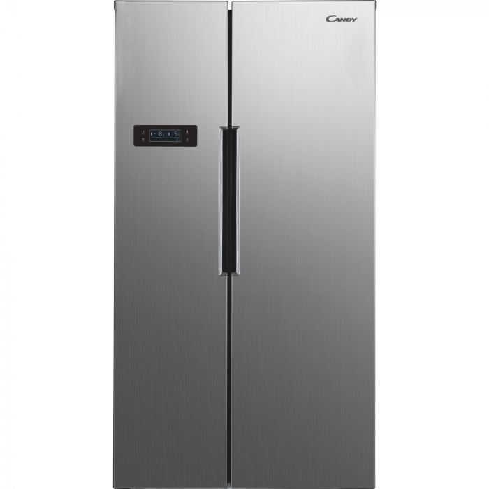 Frigider Side by side Candy CHSVN 174X, 521 l, No Frost, Afisaj digital, Clasa E, H 177 cm, Inox