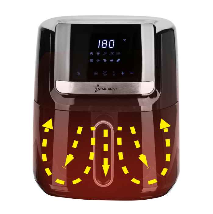 Friteuza cu aer cald STARCREST SFR-6250BK, 1600 W, 6.5 Litri, Termostat 80 - 200 °C, 10 programe predefinite, Negru [3]