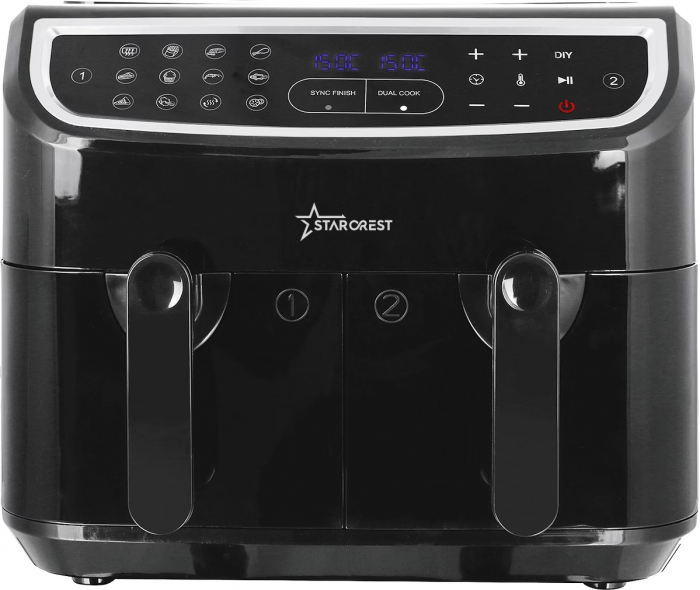 Friteuza cu aer cald STARCREST SFR-9024BK, 2400 W, Cos Dublu, 9 litri, Termostat 80 - 200 °C, 12 programe, Negru [6]