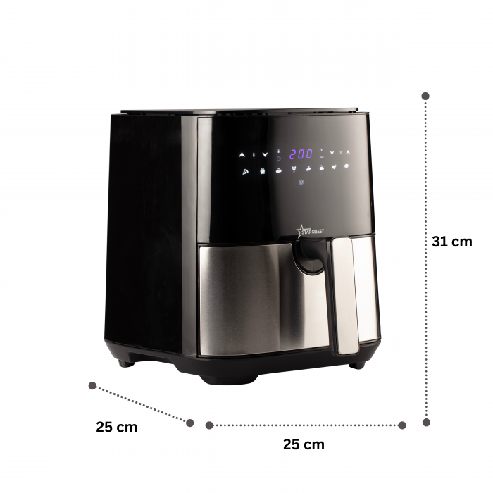 Friteuza digitala cu aer cald XL STARCREST SFR-5050X, 1450 W, 5 Litri, Termostat 80 - 200 °C, 8 programe predefinite, Negru [10]