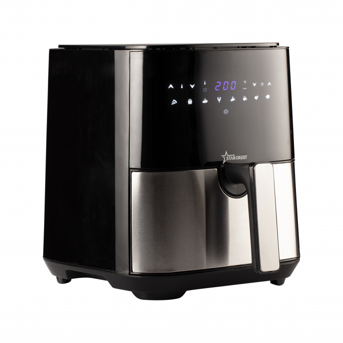 Friteuza digitala cu aer cald XL STARCREST SFR-5050X, 1450 W, 5 Litri, Termostat 80 - 200 °C, 8 programe predefinite, Negru [2]