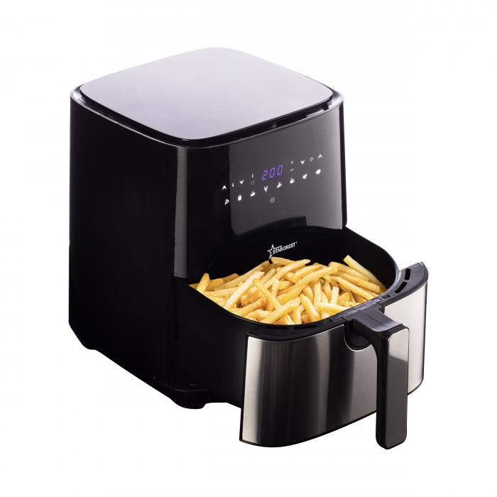 Friteuza digitala cu aer cald XL STARCREST SFR-5050X, 1450 W, 5 Litri, Termostat 80 - 200 °C, 8 programe predefinite, Negru [3]