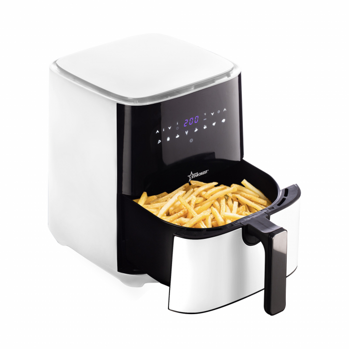 Friteuza digitala cu aer cald XL STARCREST SFR-5252WH, 1450 W, 5 Litri, Termostat 80 - 200 °C, 8 programe predefinite, Alb [3]