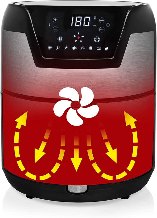 Friteuza Digitala cu aer cald XXL Princess 182026, 1500 W, , Argintiu [9]