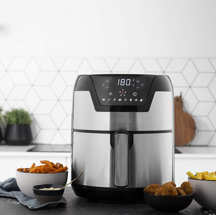 Friteuza Digitala cu aer cald XXL Princess 182026, 1500 W, , Argintiu [2]