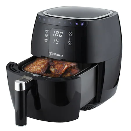 Friteuza digitala fara ulei XL STARCREST SFR-3500, 1500 W, Cos 3.5 litri, Termostat 80 - 200 °C, 8 programe predefinite, Negru [4]