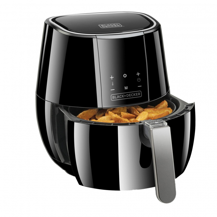 Friteuza fara ulei BlackDecker Airfryer BXAF3500E, 1500W, 3.5l, 9 programe, Negru