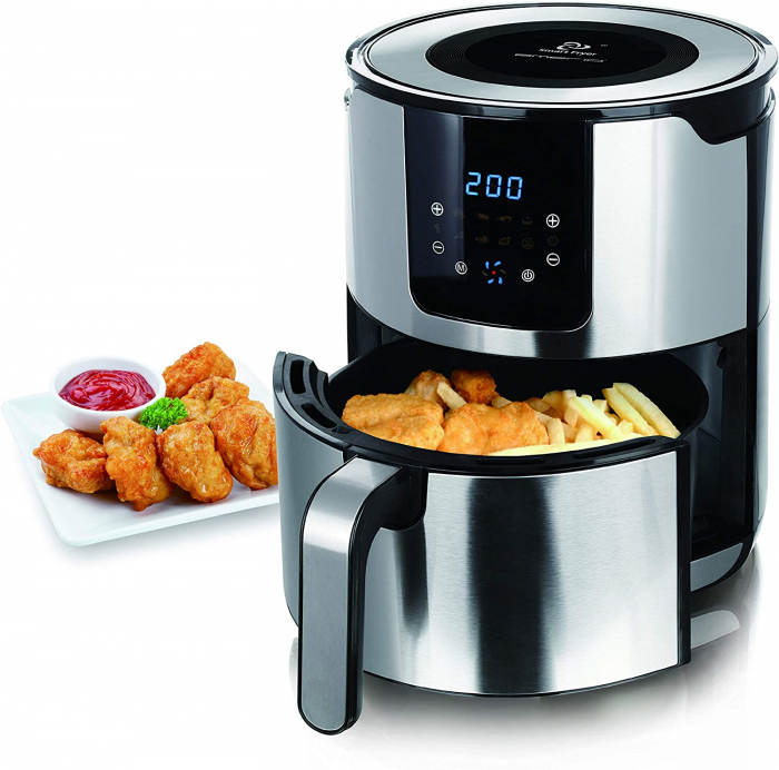 Friteuza fara ulei Emerio AF-124802, 5 l, 1400 wati, 7 programe, functia de incalzire, inox [2]