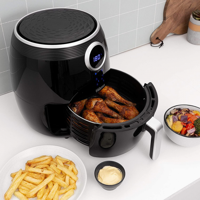 Friteuza fara ulei XXL Tristar FR-6956, 1500W, Capacitate 4.5 l, Control digital, Timer, Termostat reglabil 80-200 C, Negru [6]