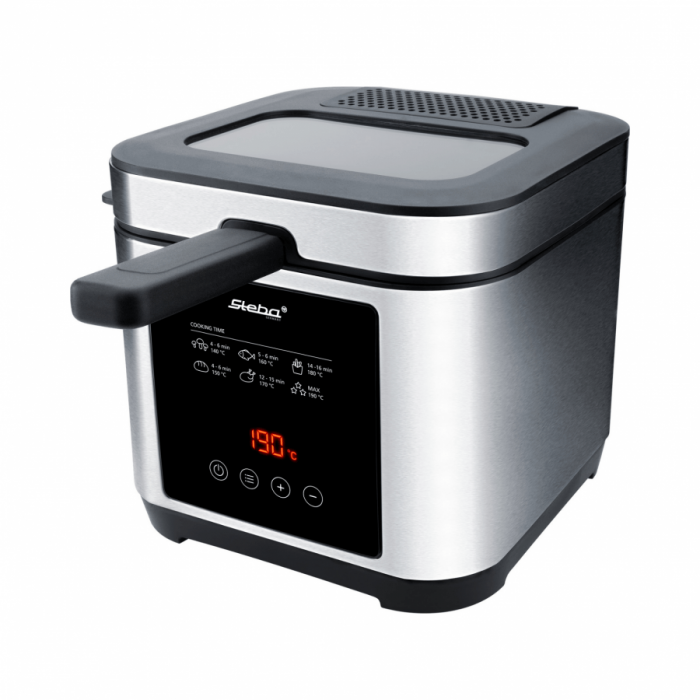 Friteuza Steba Germany Fondue din Otel Inoxidabil DF 150 F, 1200 W, 2,5 l, Ecran digital, Inox