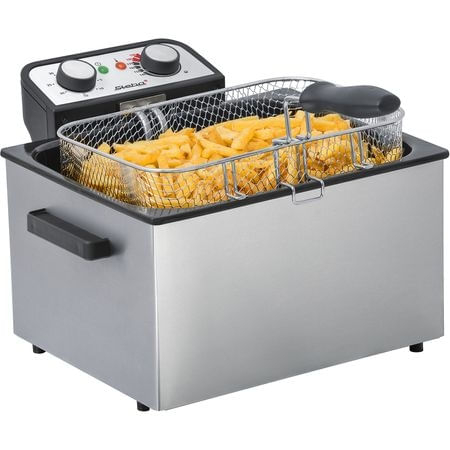 Friteuza XXL Steba Germany DF 300, 3000 W, Capacitate 5 litri, Control Temperatura, Capac cu fereastra, Inox