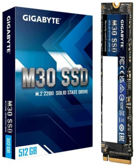 Gigabyte SSD M.2 PCIe M30 512GB Interface PCIe 3.0x4, NVMe 1.3 Form Factor M.2 2280 Total Capacity 512GB NAND 3D TLC NAND Flash External DDR Cache DDR3L 2Gb Sequential Read speed Up to 3500 MB s Sequ