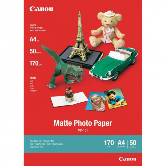 Hartie foto Canon MP-101 A4, dimensiune A4, 50 coli, tip matte, greutate 170g m2