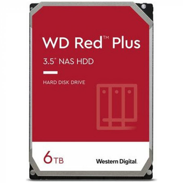 HDD intern WD Red Plus NAS, 6TB, SATA III, 5400 RPM 256MB, 3.5 inch, WD60EFPX