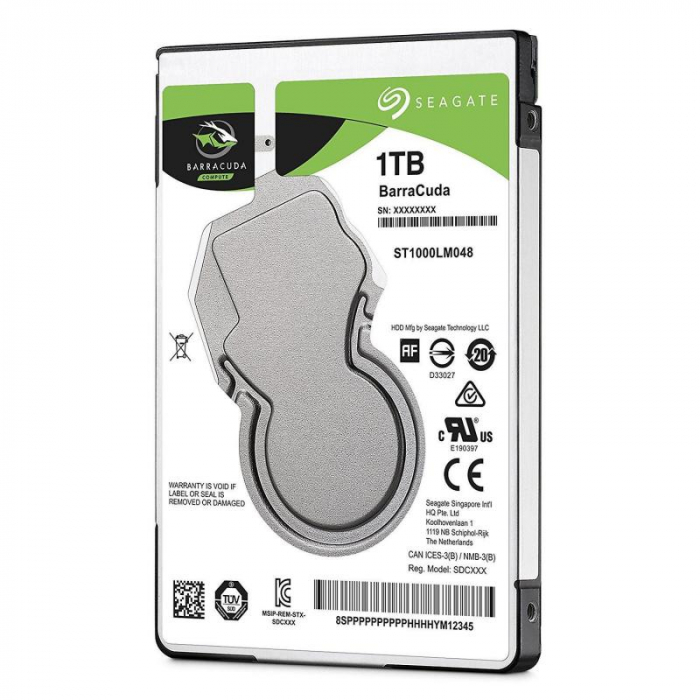 HDD Laptop Seagate BarraCuda 1TB, 5400RPM, SATA III