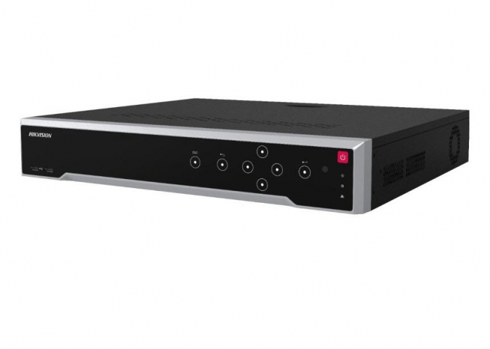 Hikvision NVR DS-7716NI-M4; 16 canale; Rezolutie: pana la 32MP; Iesire video: HDMI1 VGA simultaneous output, HDMI2 VGA independent output; Iesire Audio: 1-ch, RCA (Linear, 1 KI ),Two-Way Audio; Decodin