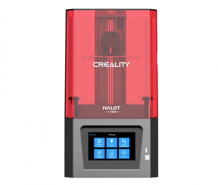 Imprimanta 3D Creality Halot-One CL-60 cu rasina, Tehnologie SLA, Stereolitografie, sursa 100W, dimensiuni printare: 127 80 160mm, zgomot: 60db, 6 lampi, rasini compatibile: 405nm wavelength, standa