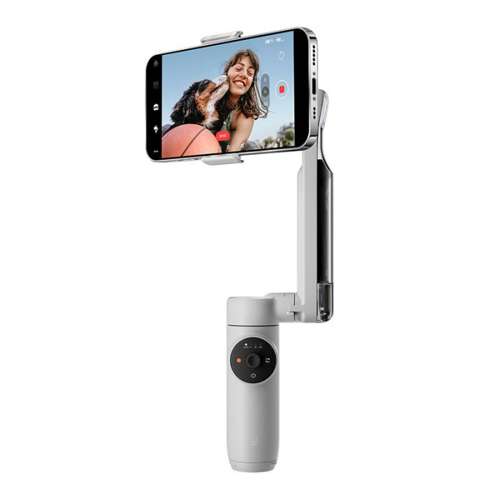 Insta360 Flow Stabilizer (Flow4), lungime selfie stick incorporat 215mm, dimensiune trepied incorporat 80mm, argintiu