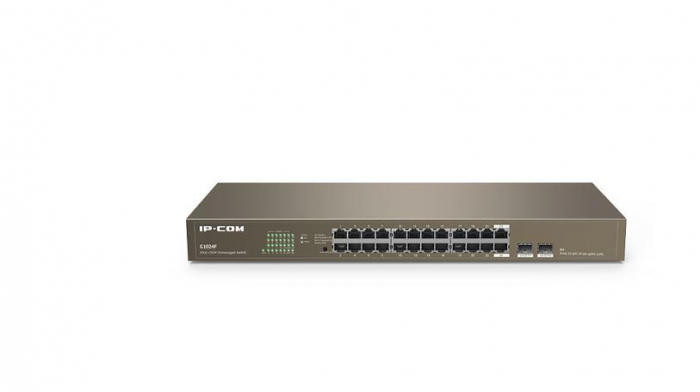 IP-COM 24-Port + 2 SFP Gigabit Ethernet Switch, G1024F; Standard and Protocol: IEEE802.3, IEEE802.3u, IEEE802.3x, IEEE802.3ab, interfata: 24 10 100 1000Mbps auto-negotiation ports 2 Gigabit combo SFP