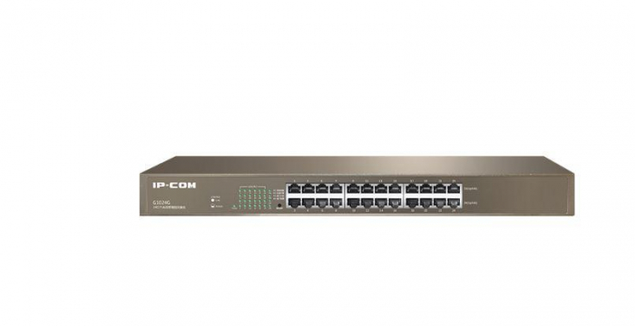 IP-COM 24-Port Gigabit Ethernet Switch, G1024G, unmanaged, Standarde: IEEE802.3, IEEE802.3u, IEEE802.3X, IEEE802.3ab , interfata: 24 10 100 1000 Mbps auto-negotiation RJ45, 48 Gbps.