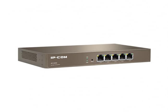 IP-COM AC1000 Wave AP Controller, montare tavan si perete, Standarde: IEEE 802.3u ab, interfata: 5 10 100 1000Mbps LAN, CPU: 800Mhz, 128MB RAM, 16MB flash, consum maxim 9w.