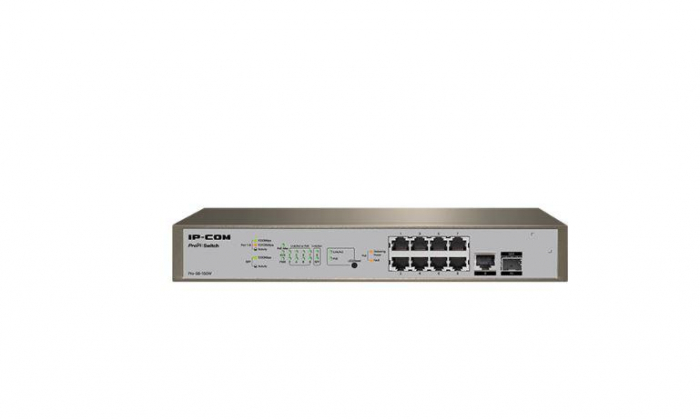 IP-COM PRO-S8-150W, 8 x 10 100 1000 Base-T Ethernet ports(PoE), 1 x 10 100 1000 Base-T Ethernet port(data), 1 x 1000 Base-X SFP port, StandardsProtocols: IEEE802.3 IEEE802.3u IEEE802.3ab IEEE802.3z
