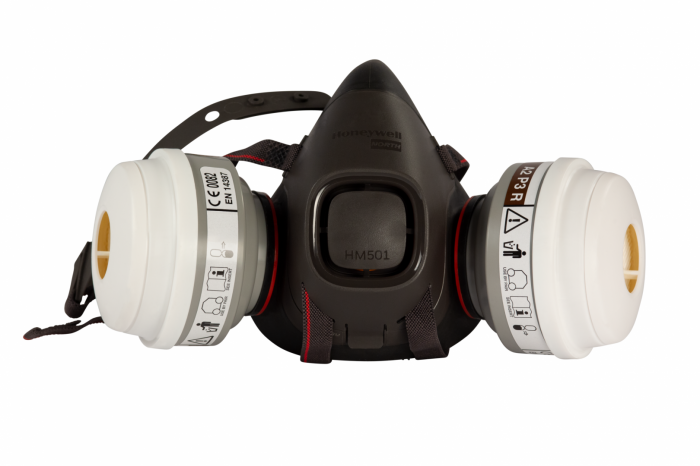 Kit half-mask reutilizabil HM501 cu 2 filtre A2P3 - Protectie impotriva spray-urilor vopselelor lacurilor