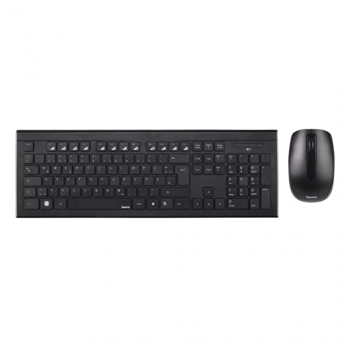 Kit tastatura + mouse Hama Cortino, 105 taste, 800 1200 1600 DPI mouse, negru