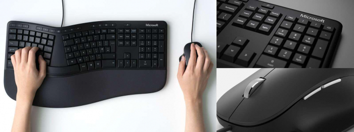 Kit tastatura + mouse Microsoft Ergonomic for Business, negru