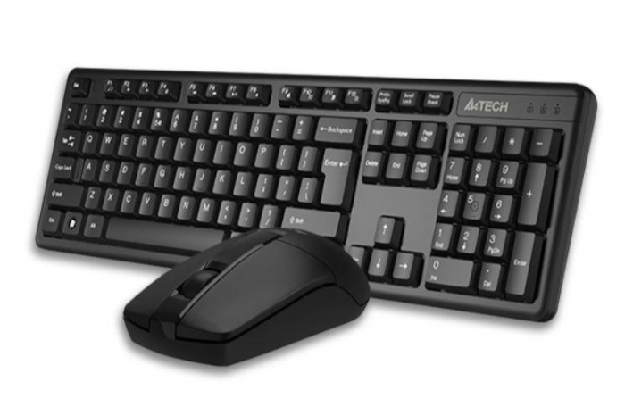 Kit TASTATURA si Mouse A4TECH, , zGK-3+G3-330N , wireless, 104 taste format standard, mouse 1000dpi, 3 1 butoane, negru, , z3330N,