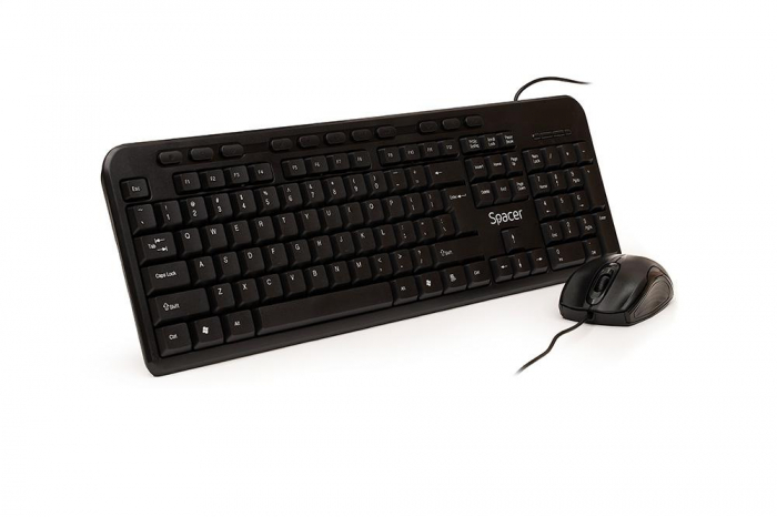 KIT Tastatura si Mouse Spacer SPDS-1691 cu fir, USB, tastatura multimedia , zSPKB-169 + mouse optic , zSPMO-M11 , black, , zSPDS-1691